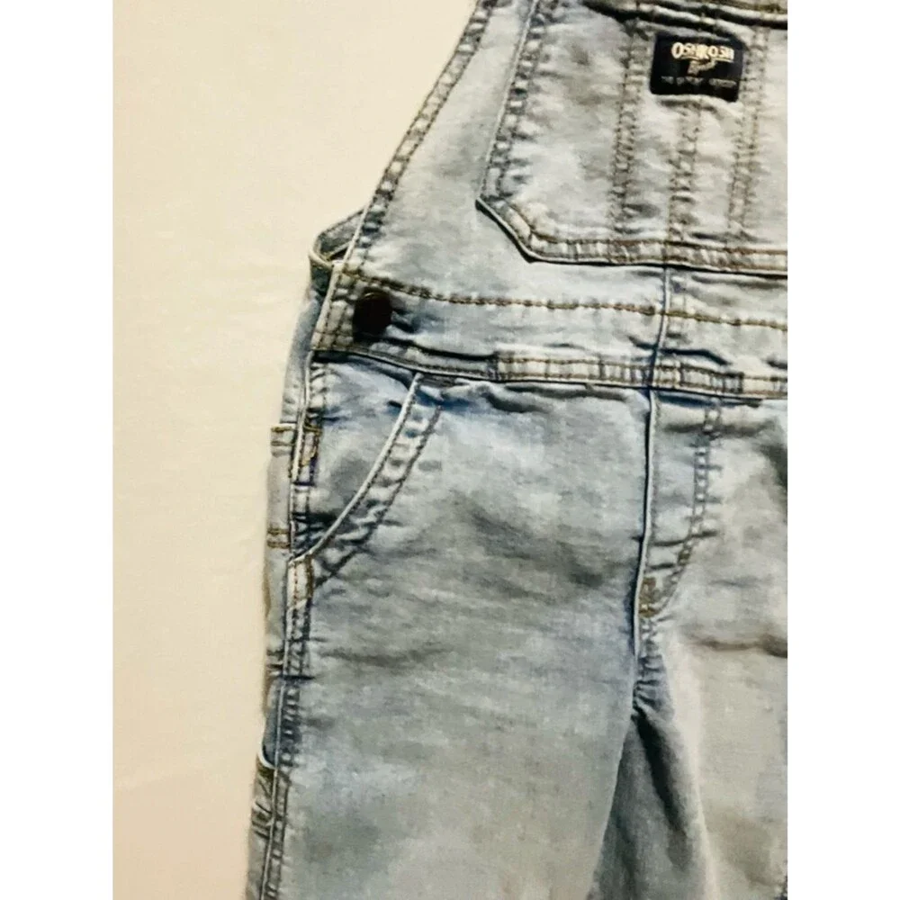 OshKosh Bgosh Toddler Boys Girls Vestbak Denim Overalls Light Wash Classic 3T